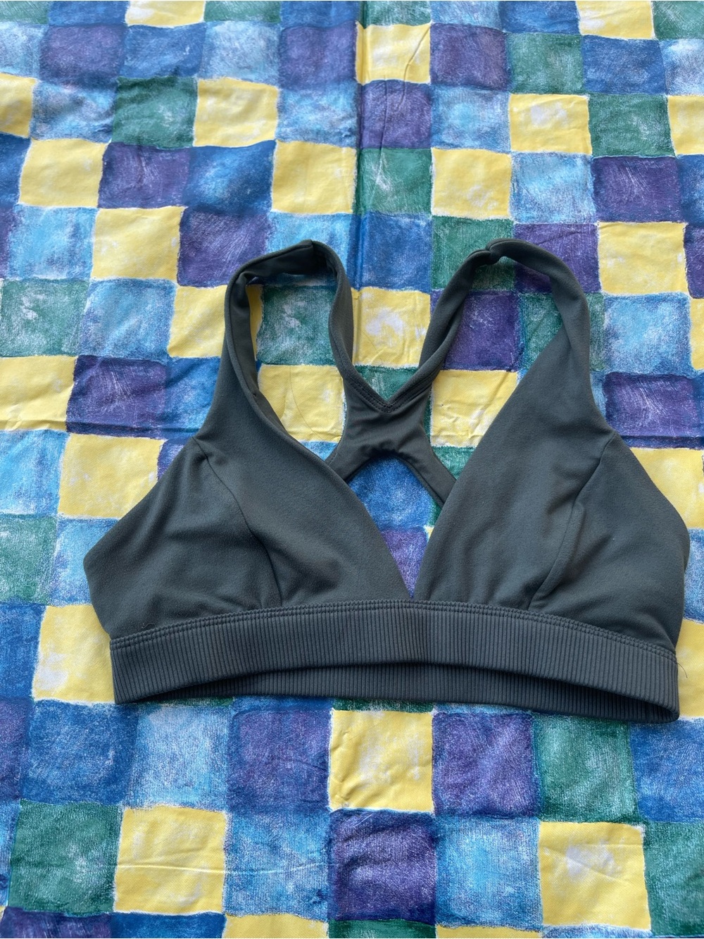 ALO Yoga Olive Green Padded Sports Bralette